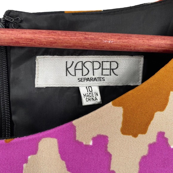 Kim Rogers Women’s Dress Sheath Sleeveless Red Multi Print Career Statement 10 - Picture 8 of 10